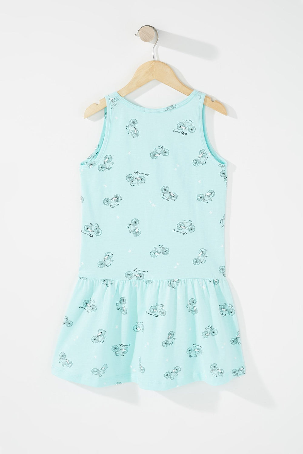 Kids Robe à basque sans manches imprimée pour fille Sauge