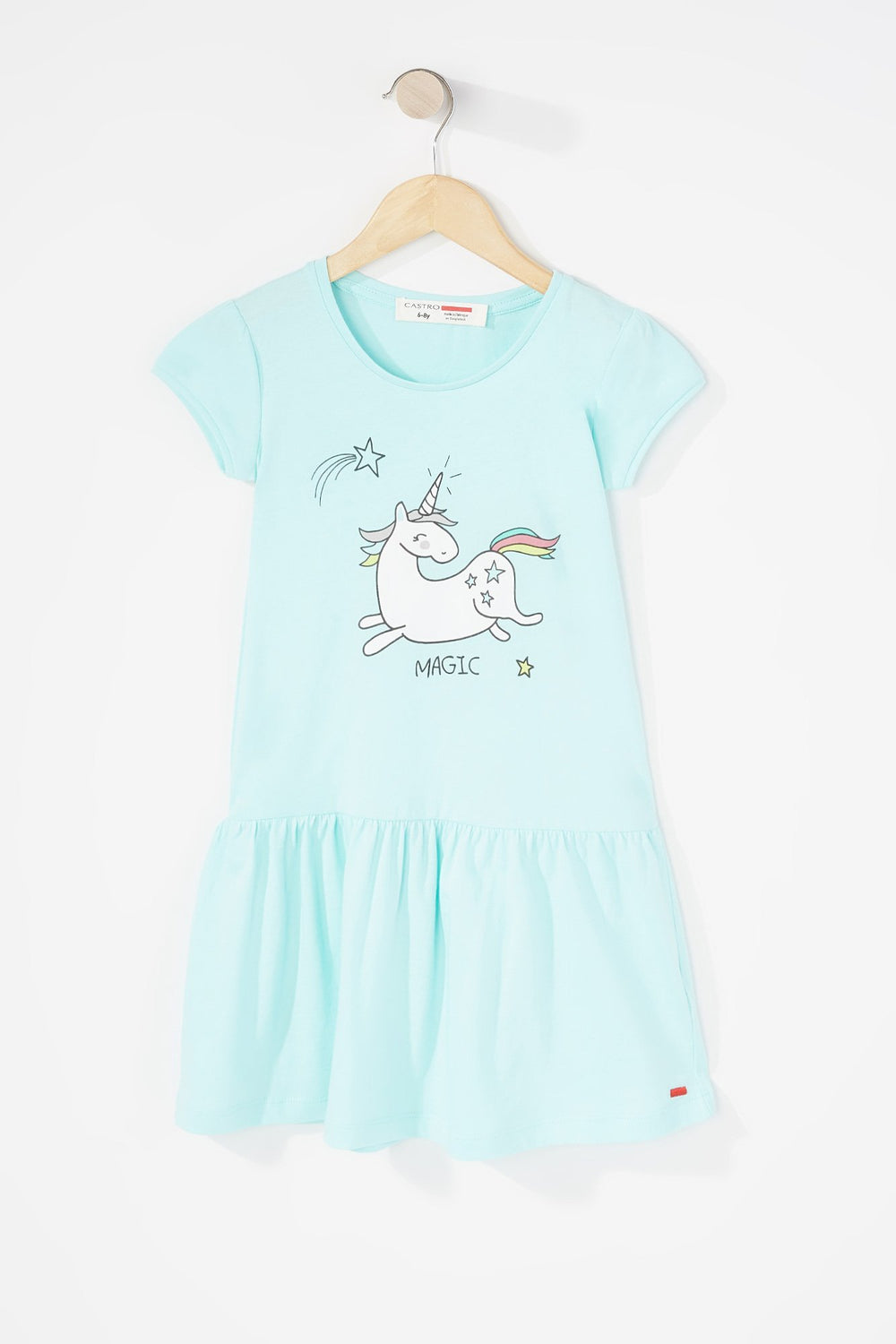 Kids Robe t-shirt à basque imprimée pour fille Sauge