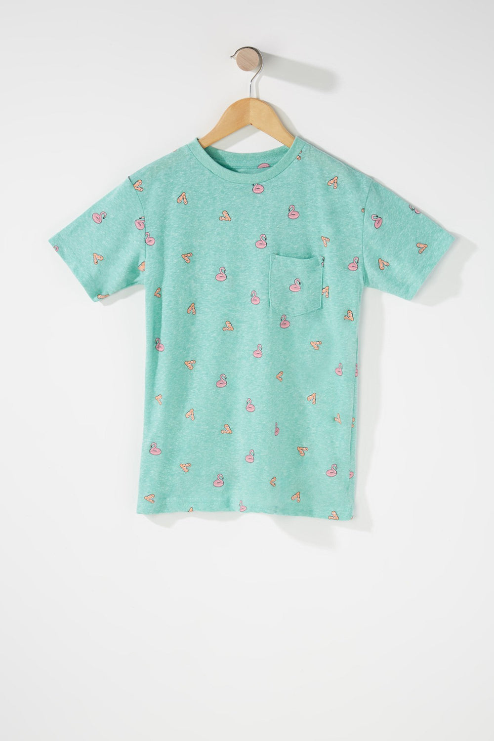 Kids T-shirt imprimé à encolure dégagée pour garçon Sauge