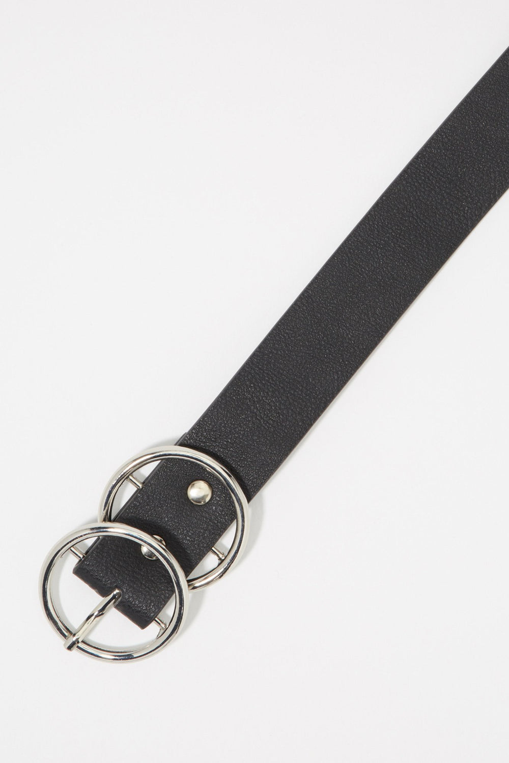 Women Dual Circle Buckle Jean Belt Silver