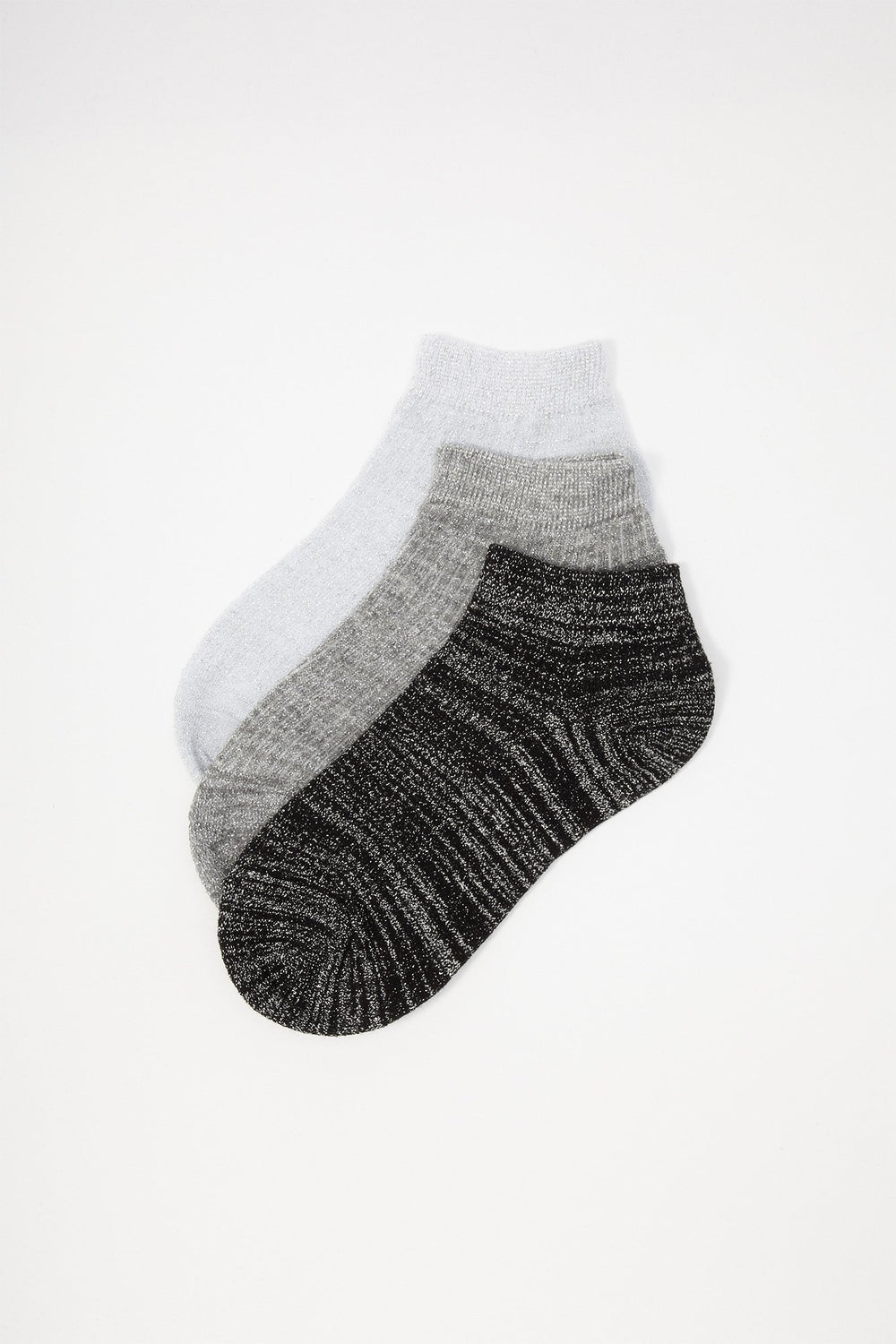 Women Glitter Sparkle Socks (3 Pairs) Silver