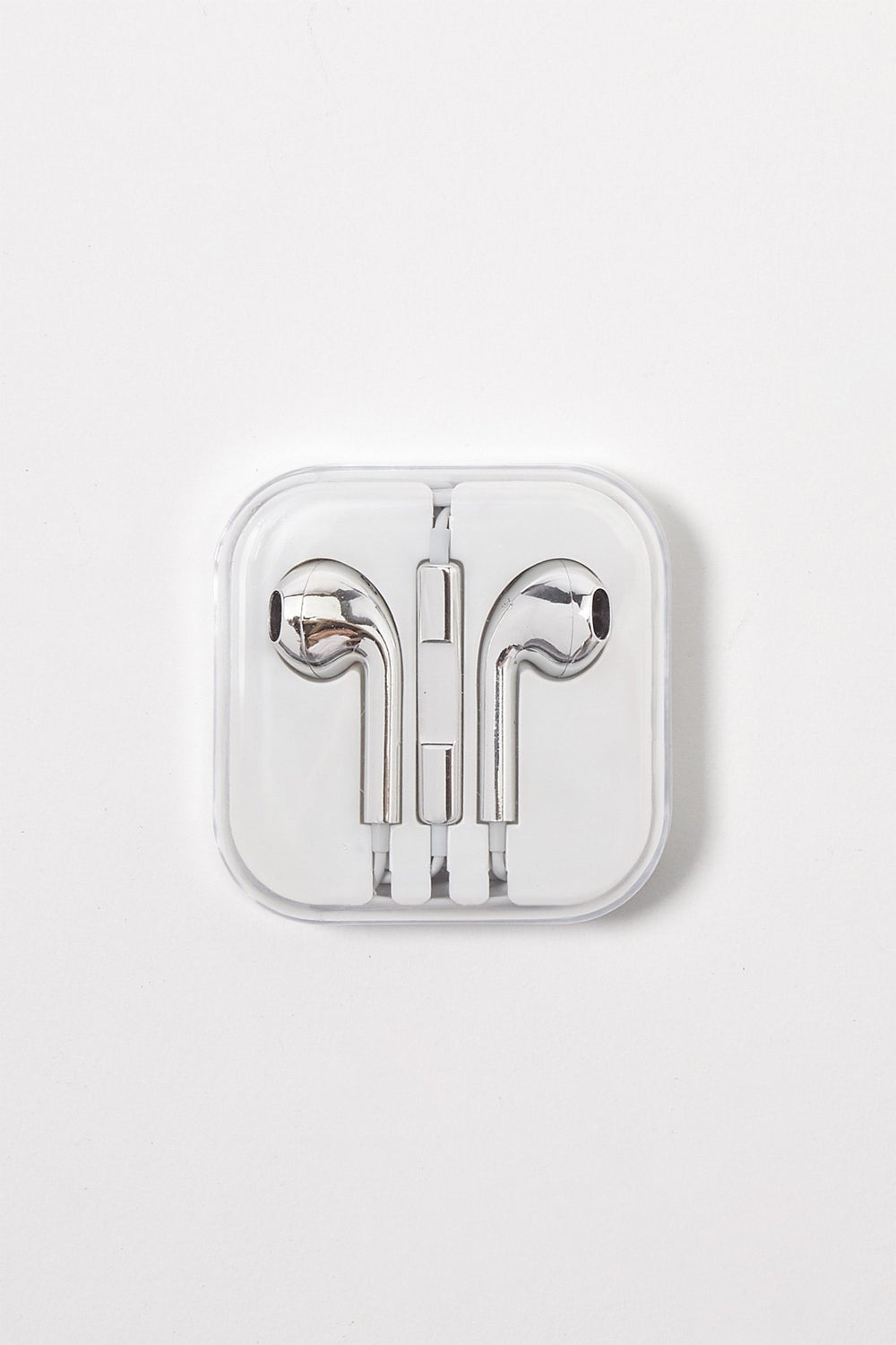 Men Women Metallic Earbuds Silver