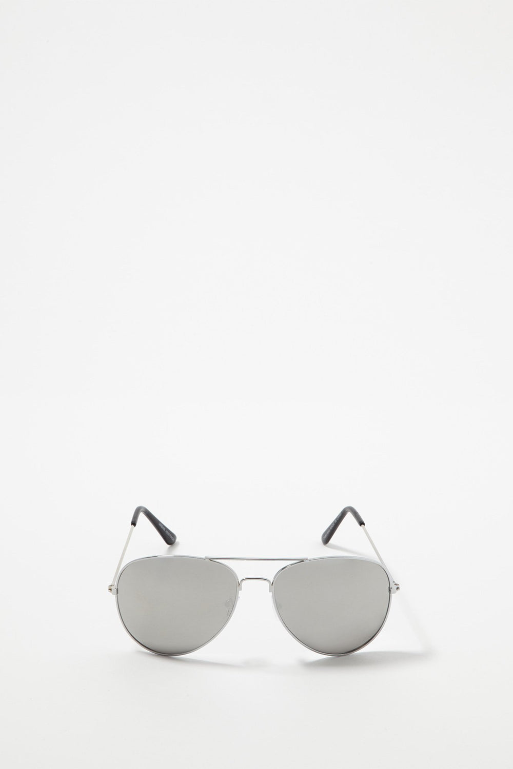 Men Mirrored Aviator Brow Bar Sunglasses Silver
