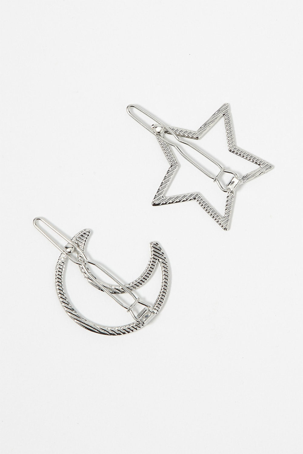 Women Shaped Barrettes (2 PC) Silver