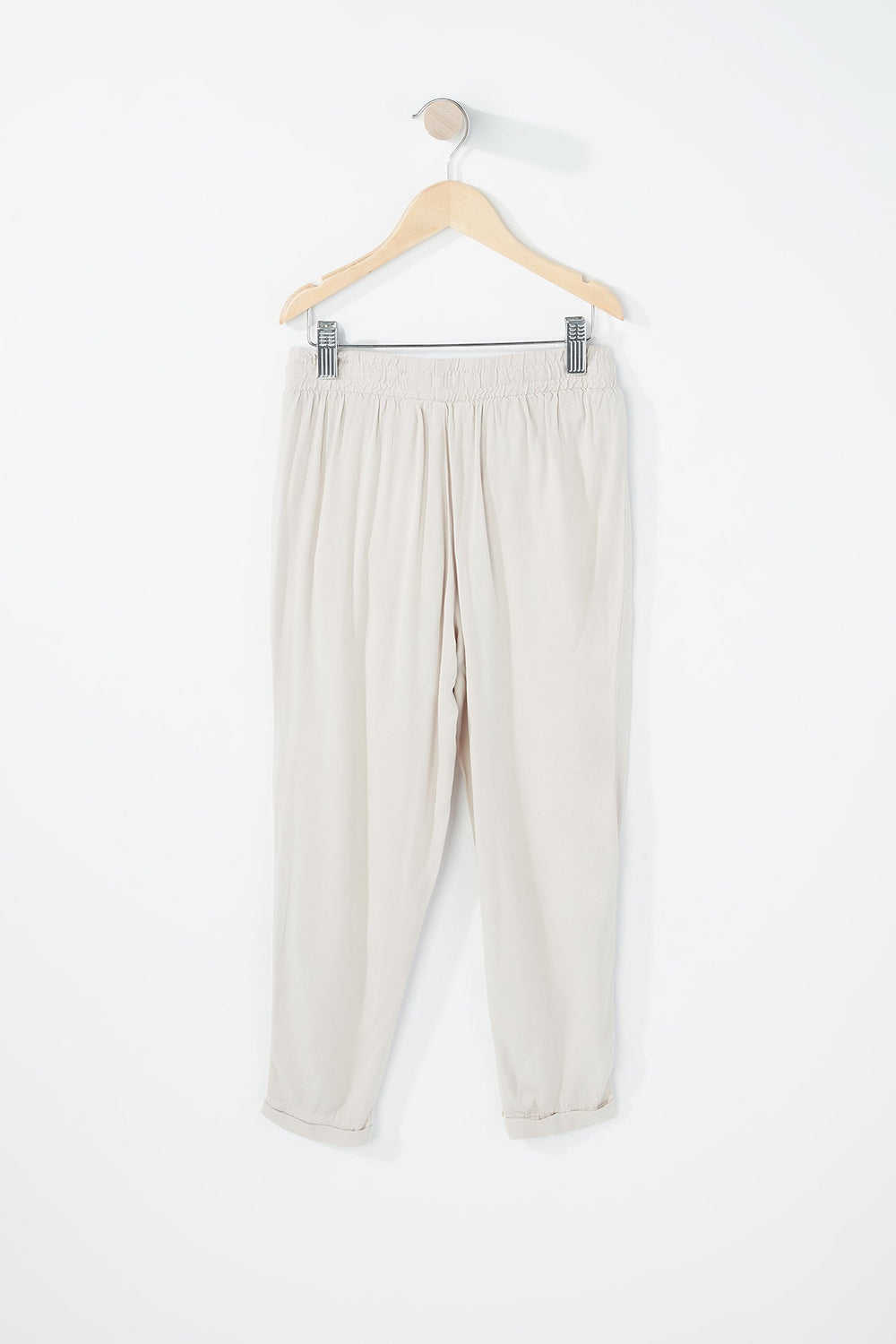 Kids Girls Roll-Up Lightweight Drawstring Jogger Tan