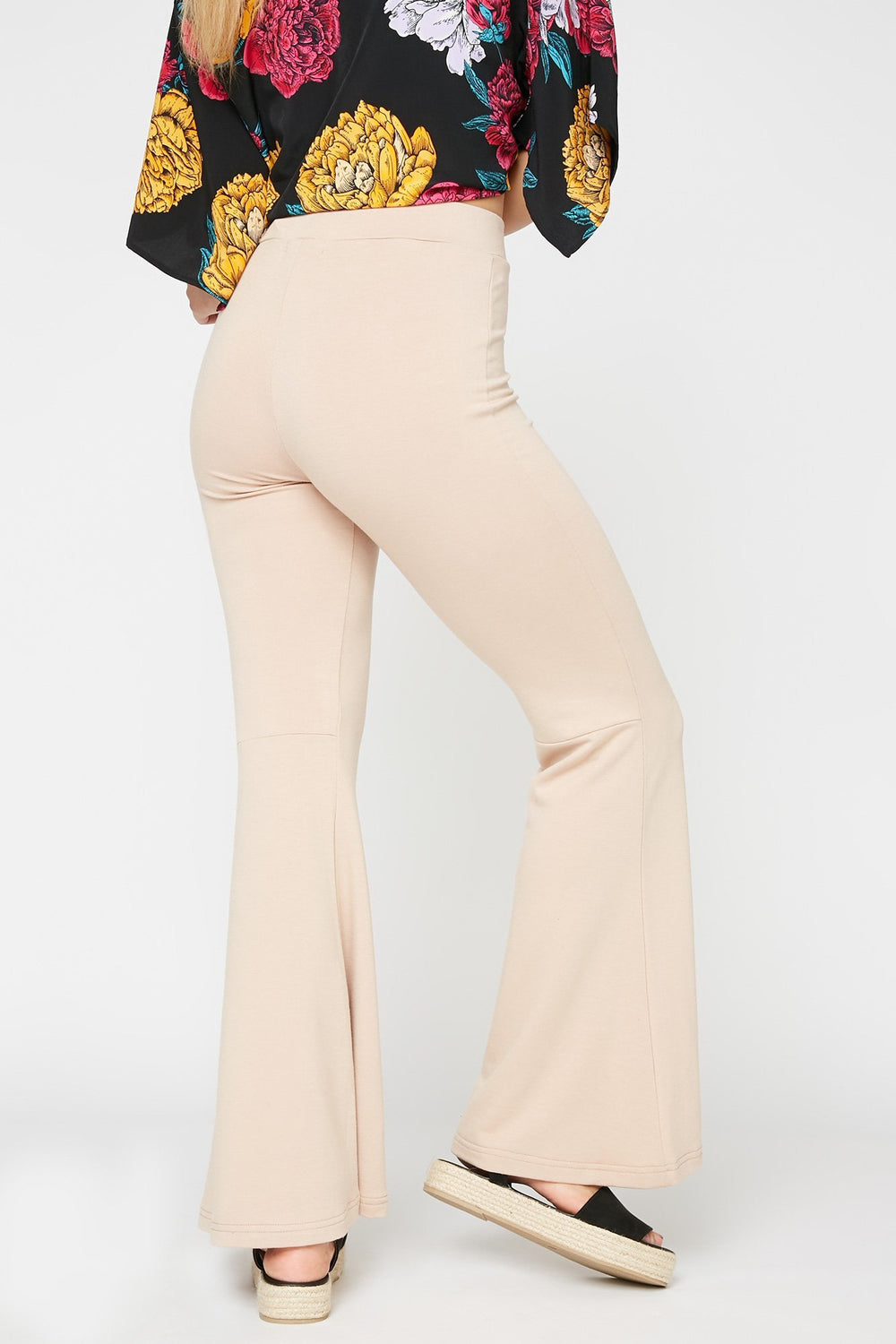 Women High-Rise Pull-On Wide-Leg Pant Taupe