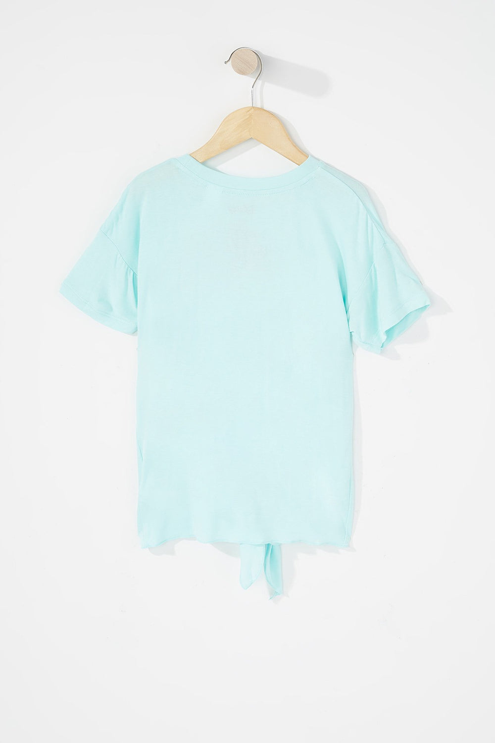 Kids T-shirt noué devant à motif Petite sirène brodé pour fille Turquoise