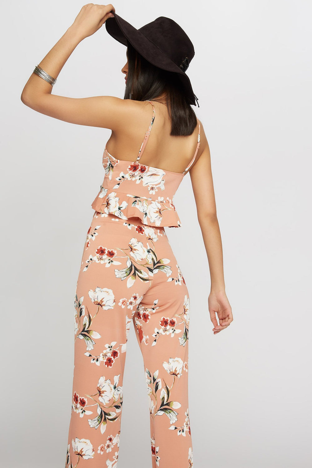 Women Blouse courte volantée fleurie nouée devant Varié