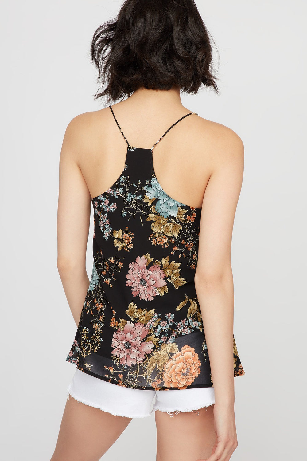 Women Camisole fleurie à dos nageur avec encolure en V Varié