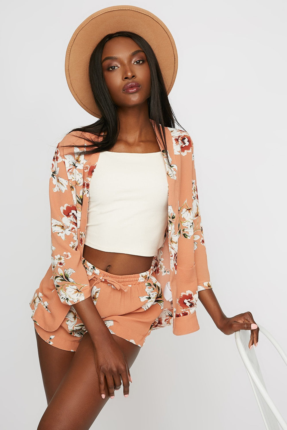 Women Kimono ouvert fleuri Varié