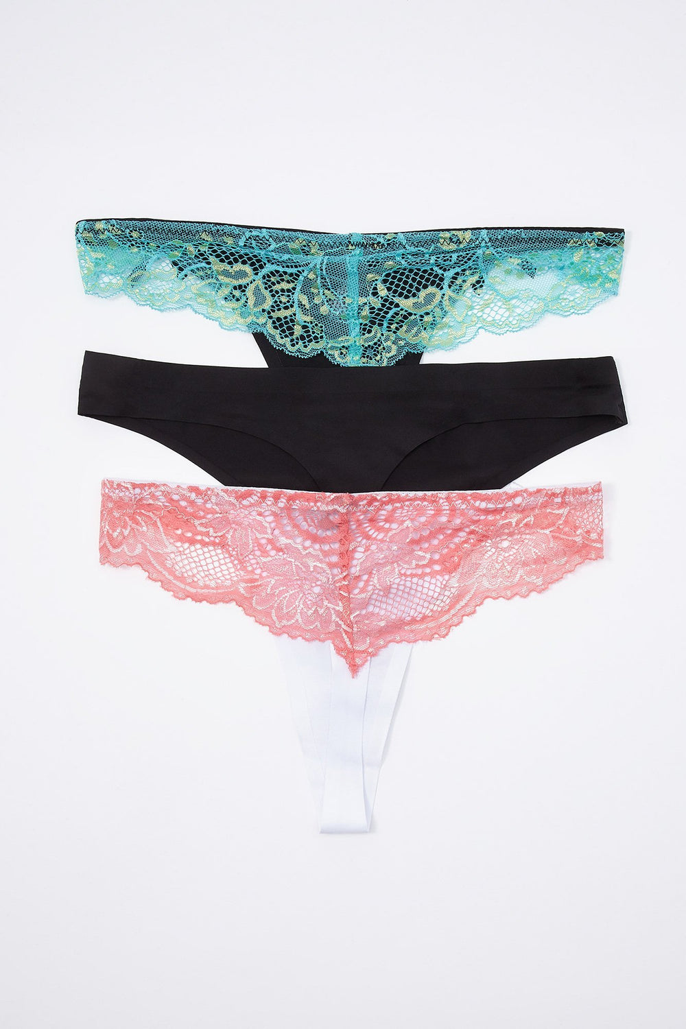 Women Tangas en dentelle deux-tons (3 unités) Varié