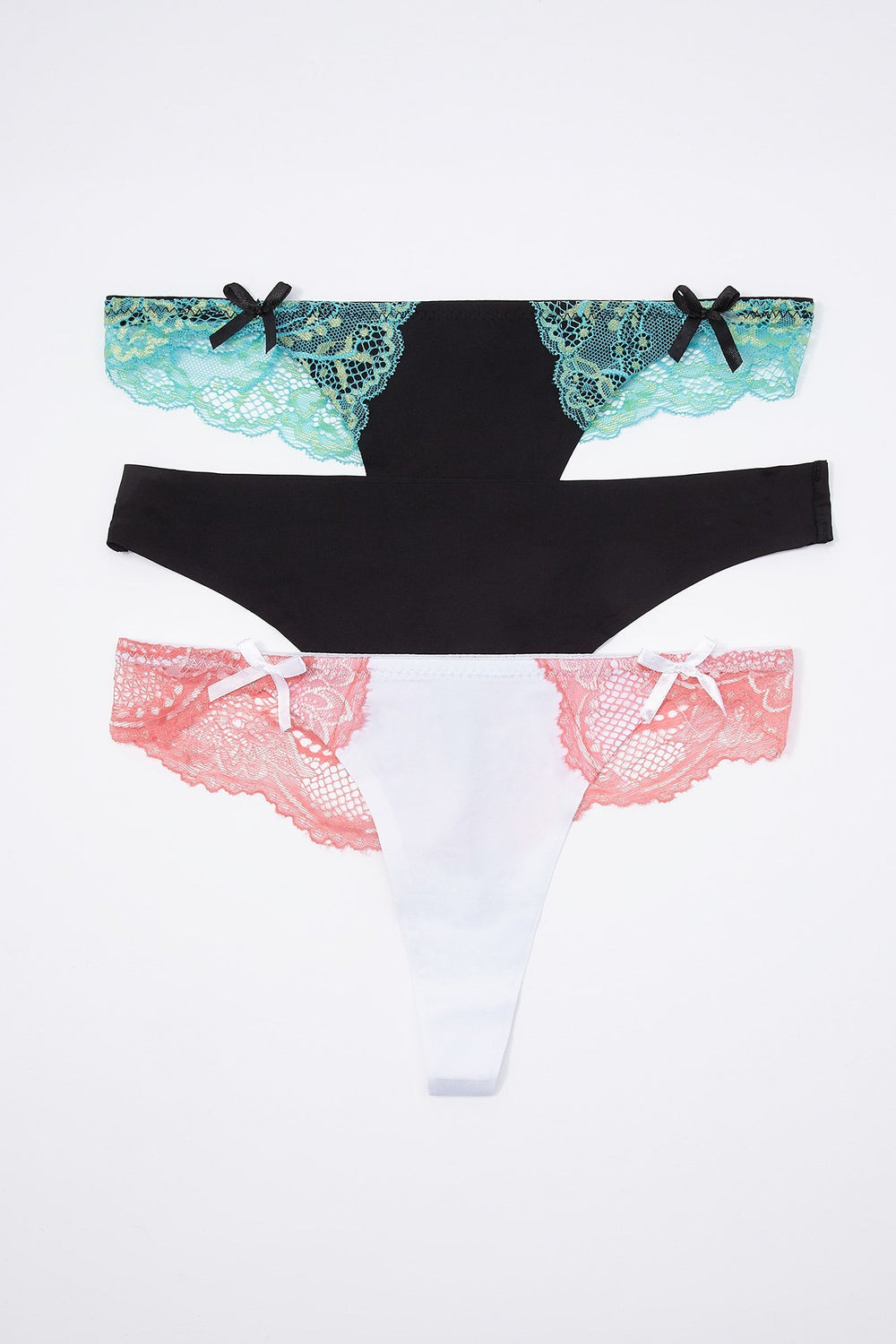 Women Tangas en dentelle deux-tons (3 unités) Varié