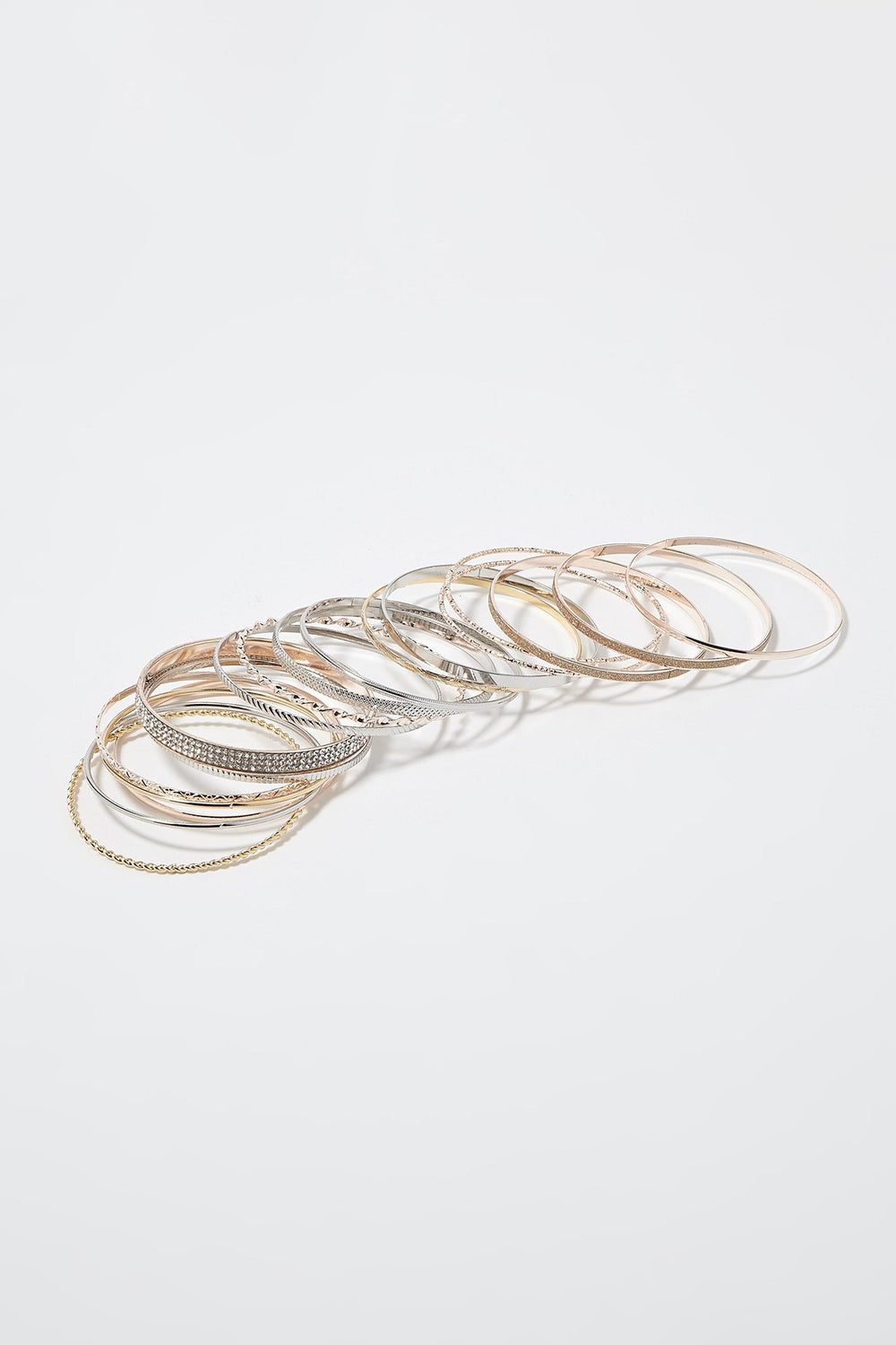 Women Ensemble de bracelets métallisés scintillants avec pierres du Rhin (18 unités) Varié