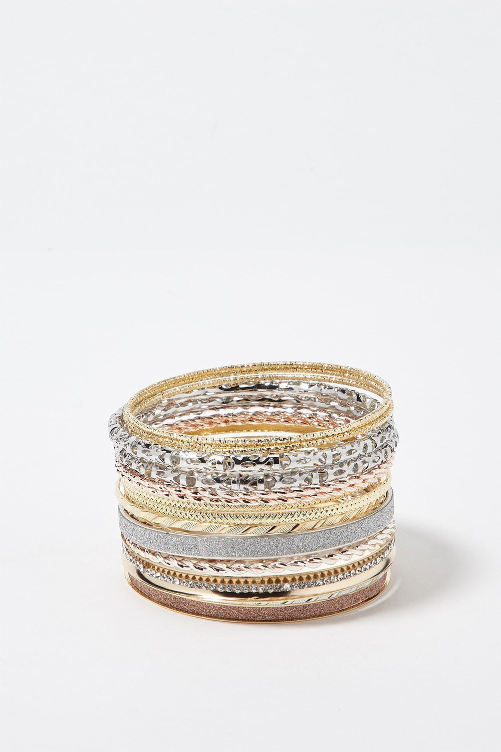 Women Ensemble de bracelets tressés métallisées (10 unités) Varié