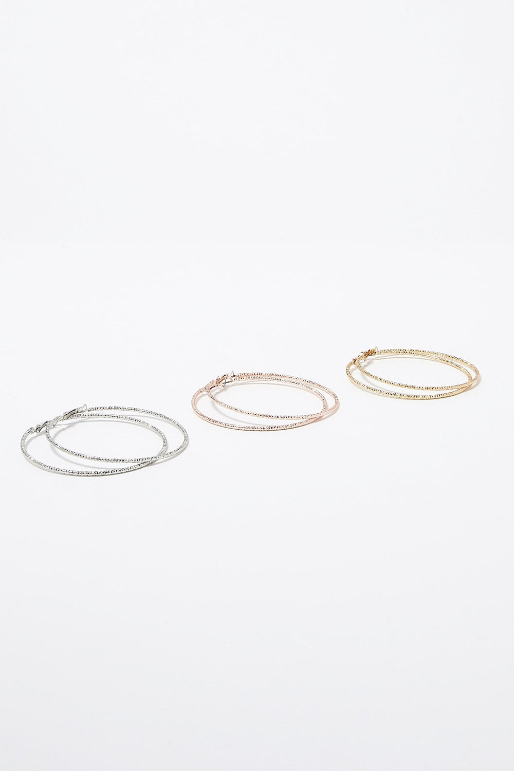 Women Ensembles de créoles et clous d'oreilles avec pierres du Rhin (6 paires) Varié