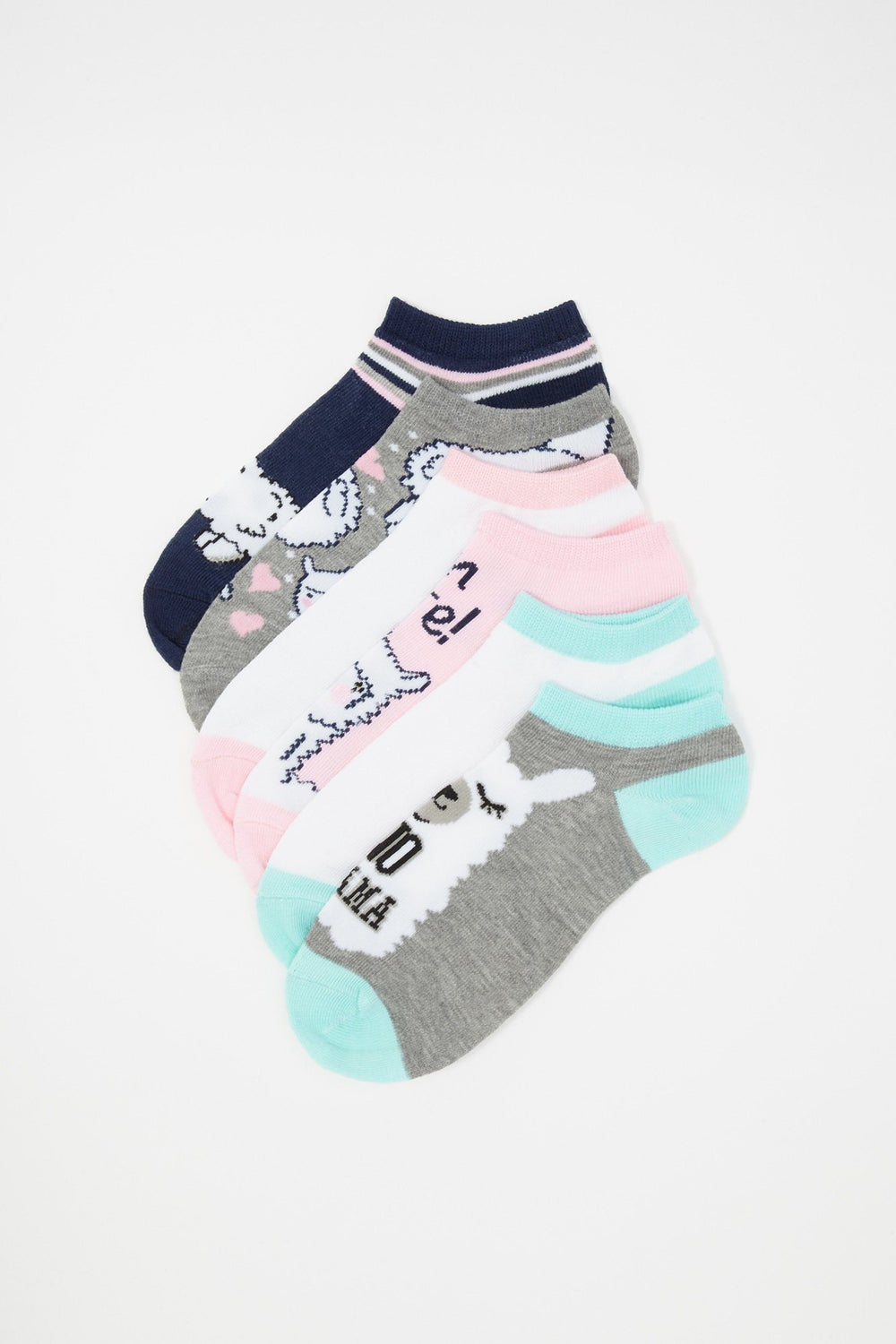Kids Soquettes à imprimé Lama pour fille (6 paires) Varié