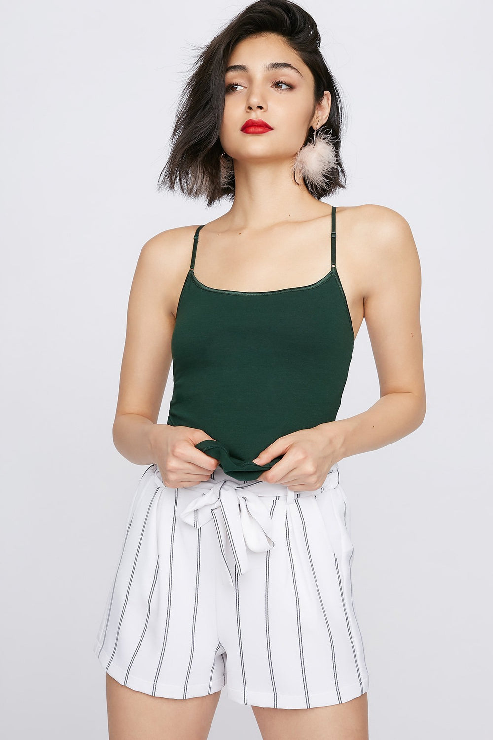 Women Camisole de base super extensible Vert chasseur