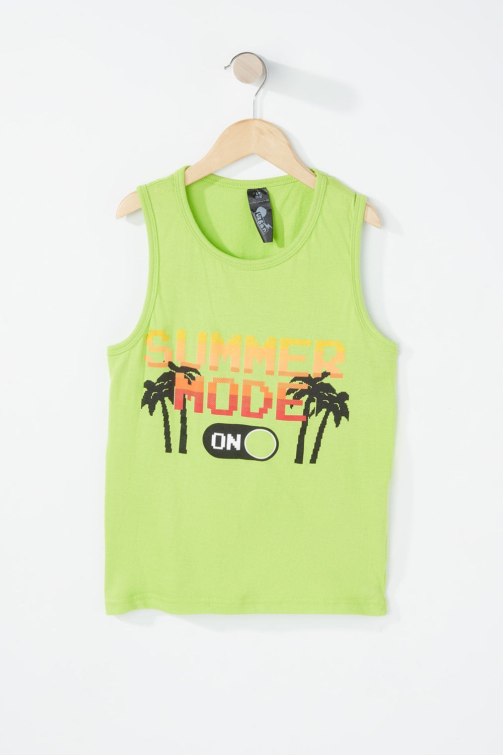 Kids Débardeur à imprimé Summer Mode On pour garçon Vert fluo