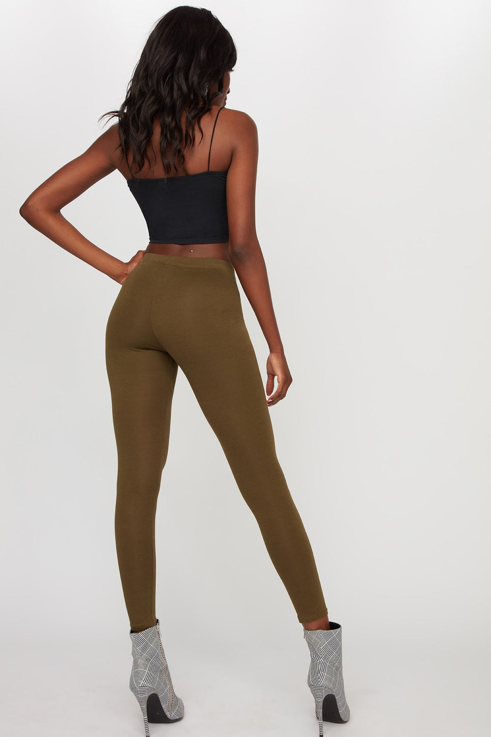Women Legging de base doux Vert foncé