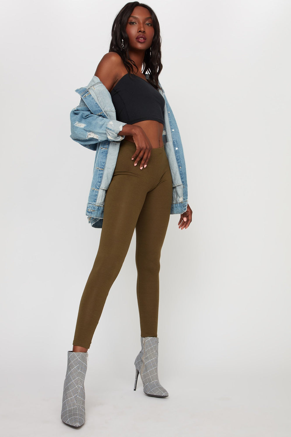 Women Legging de base doux Vert foncé