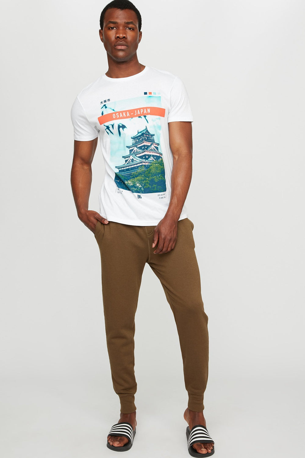 Men Pantalon de jogging mince en molleton à taille coulissante Vert foncé