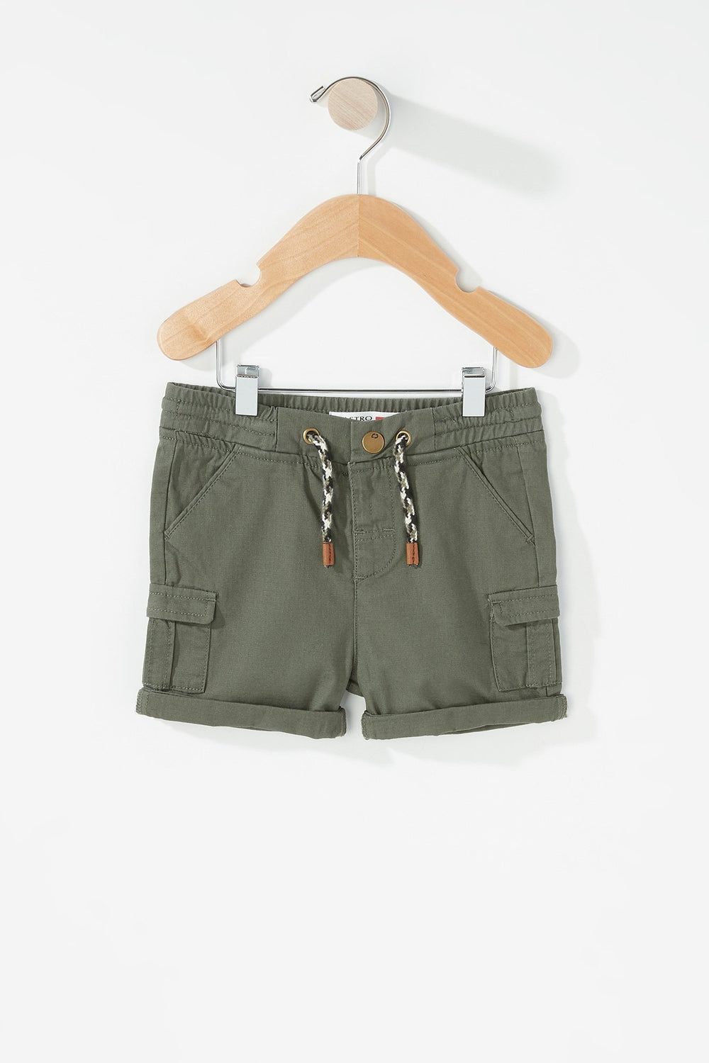 Kids Short cargo à taille coulissante pour bébé garçon Vert foncé