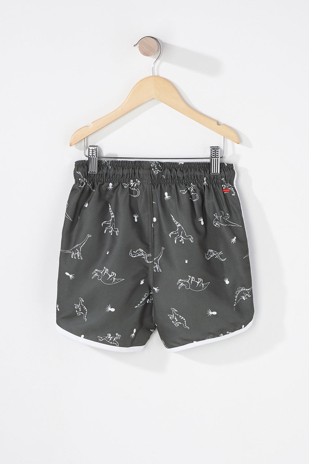 Kids Short de surfeur à imprimé de dinosaure et taille coulissante pour garçon Vert foncé