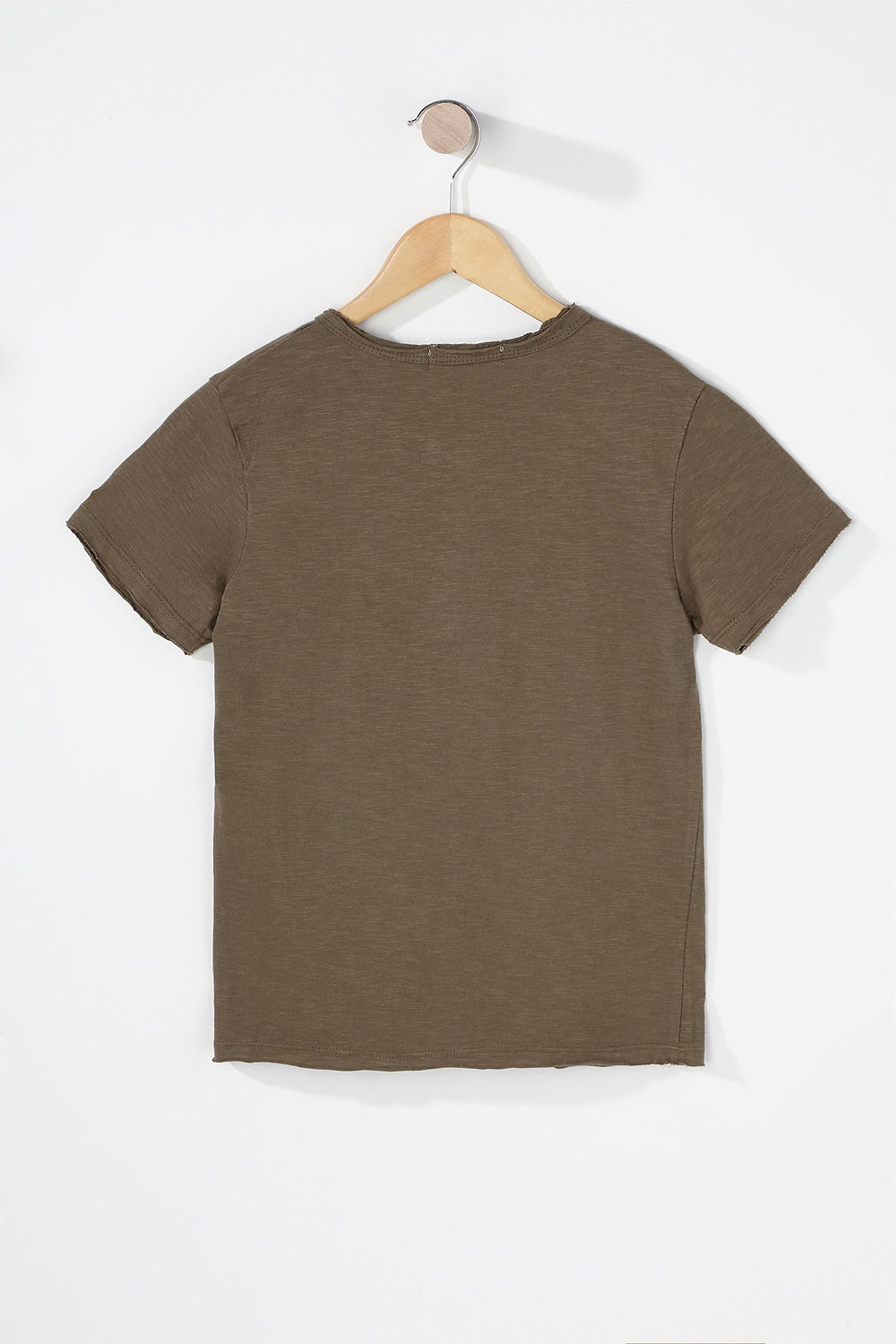 Kids T-shirt henley avec poche pour garçon Vert foncé