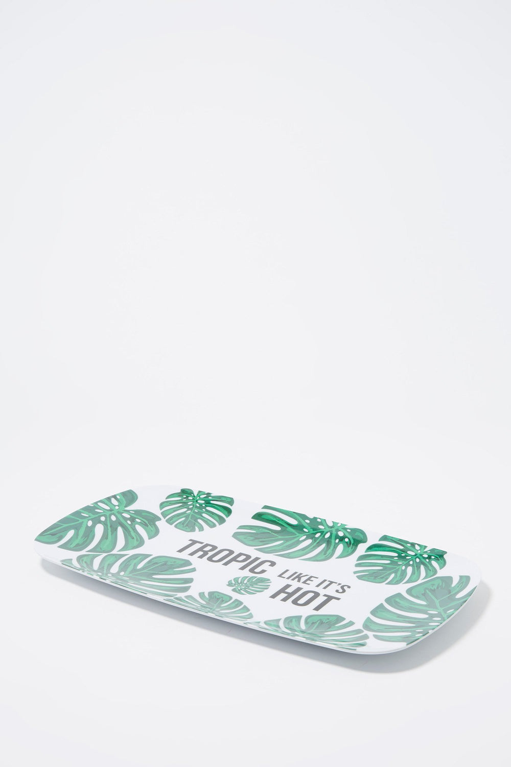 Women Plateau en mélamine à motif tropical Vert