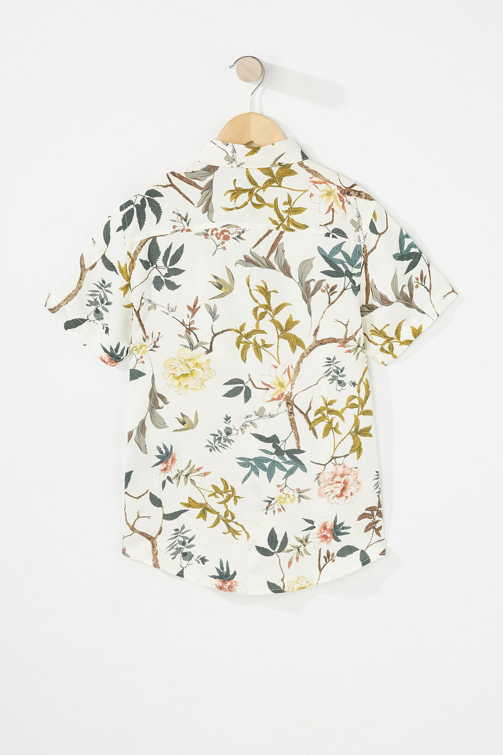 Kids Chemise boutonnée légère imprimée à manches courtes pour garçon Vert