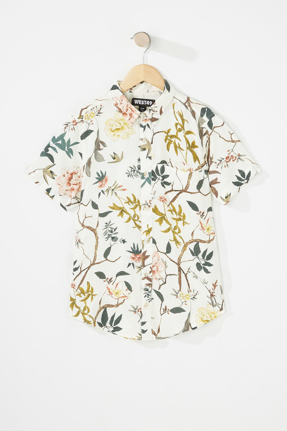 Kids Chemise boutonnée légère imprimée à manches courtes pour garçon Vert