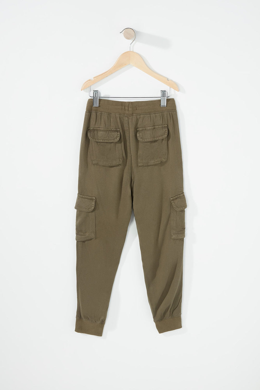 Kids Pantalon de jogging cargo en sergé pour fille Vert
