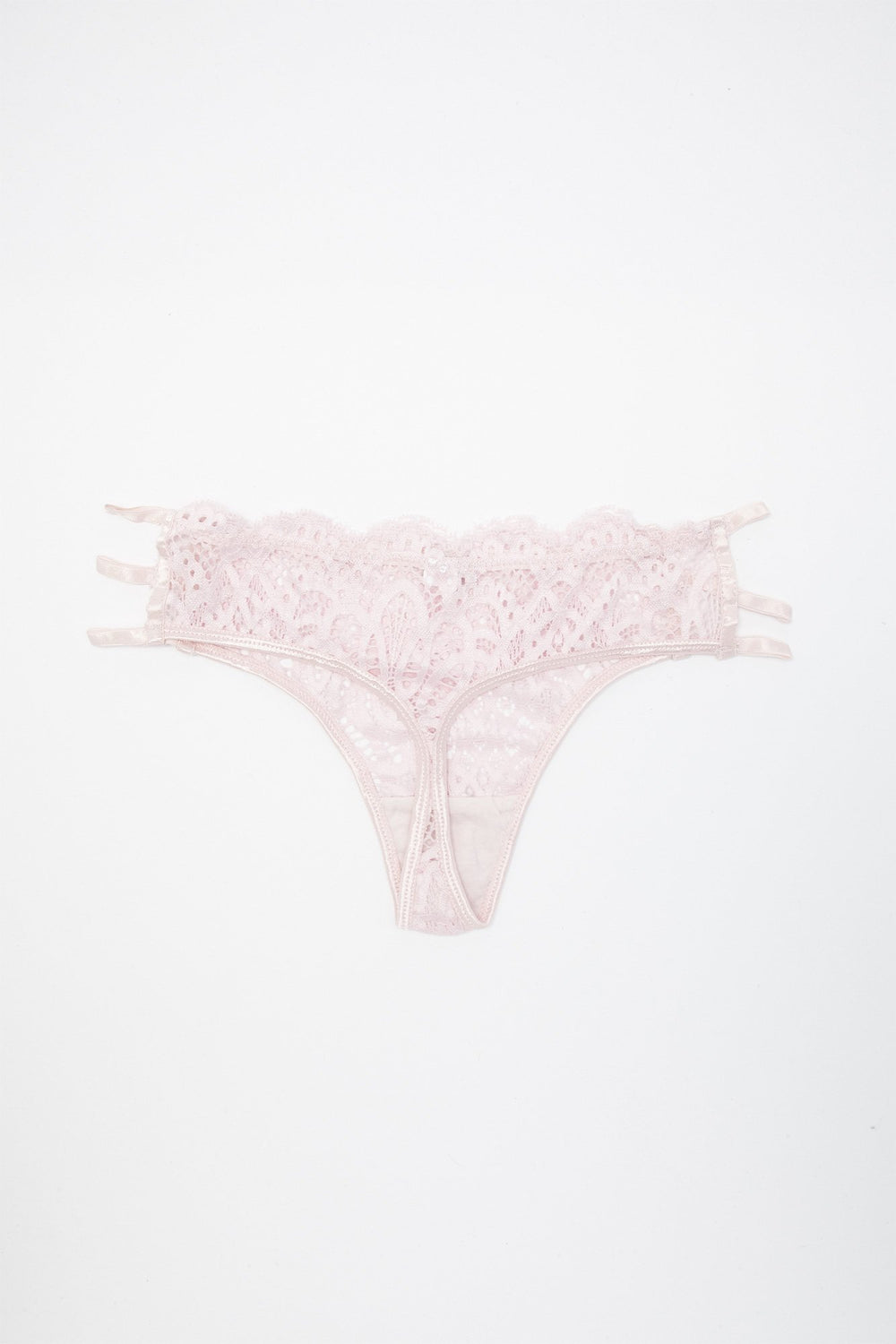 Women Tanga en dentelle à motif de cage Violet