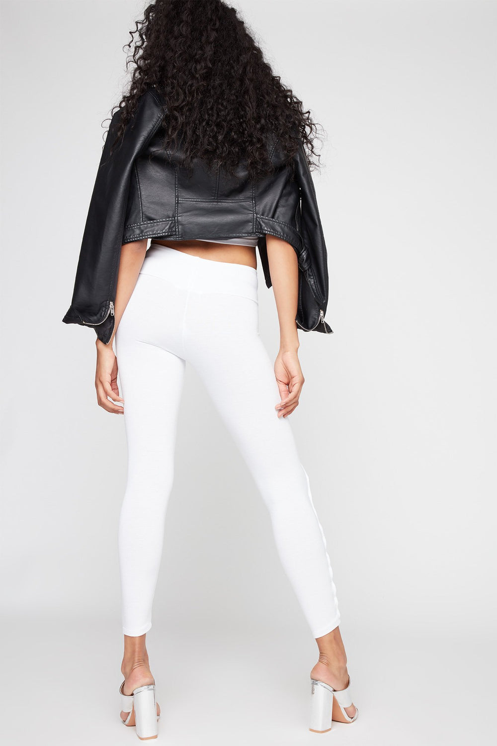 Women High-Rise Crisscross Caged Skinny Pant White