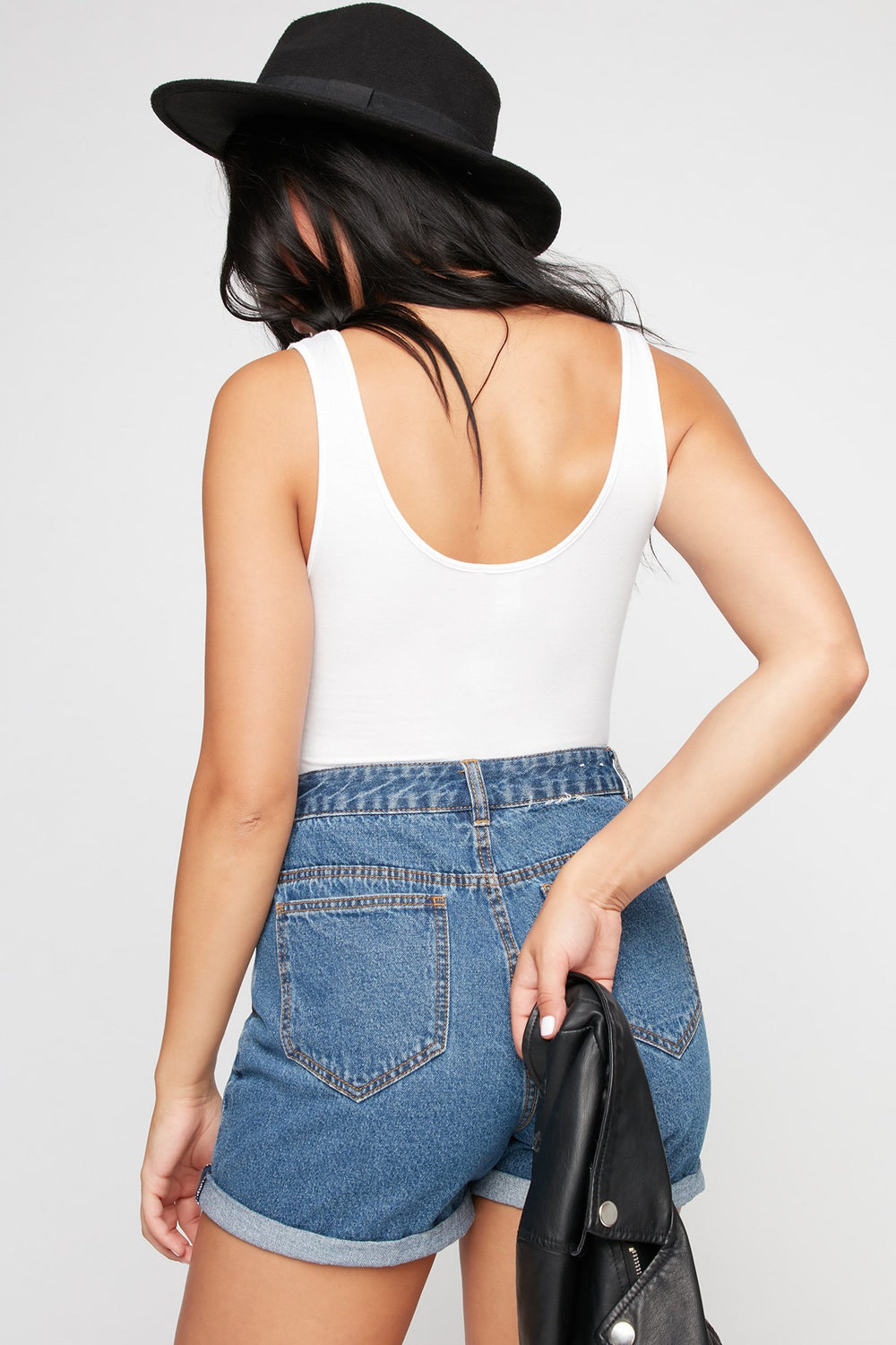 Women Basic Lightweight Bodysuit White