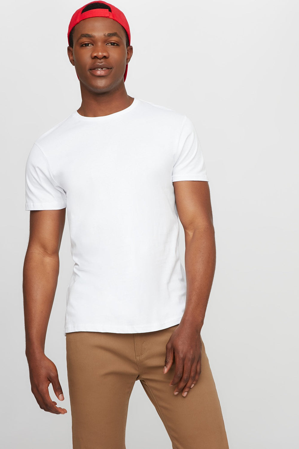 Men Basic Lightweight Crewneck T-Shirt White