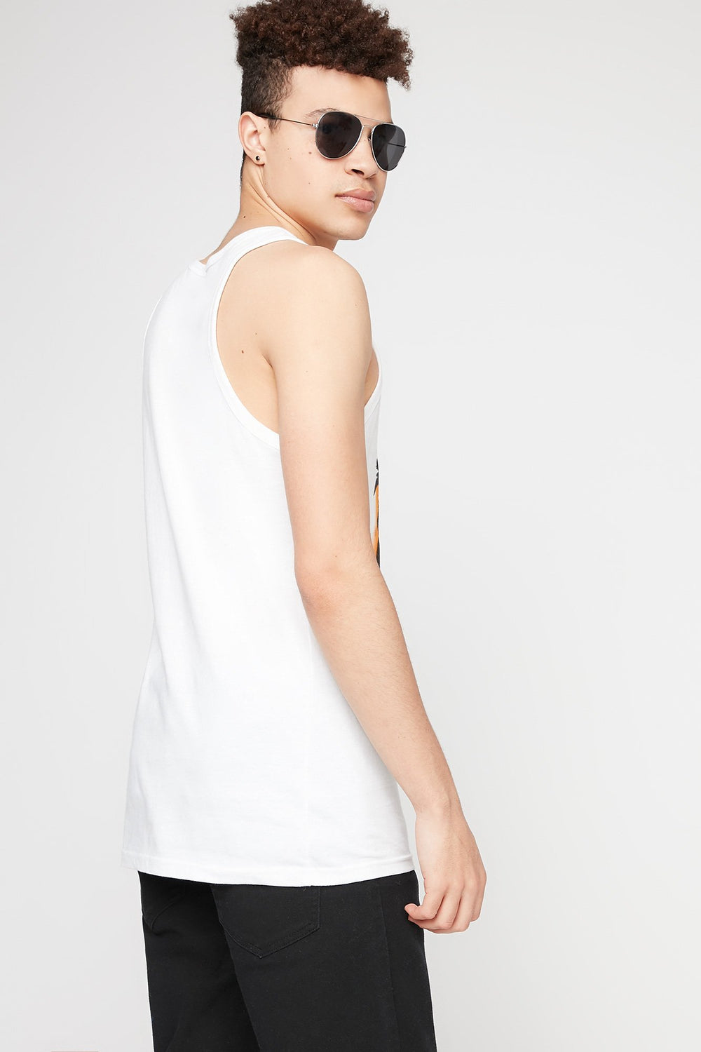 Men Beach Vibes Graphic Tank White