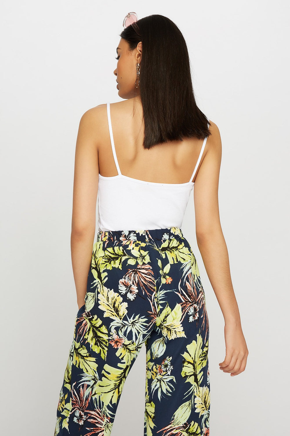 Women Caged Ribbed Camisole White