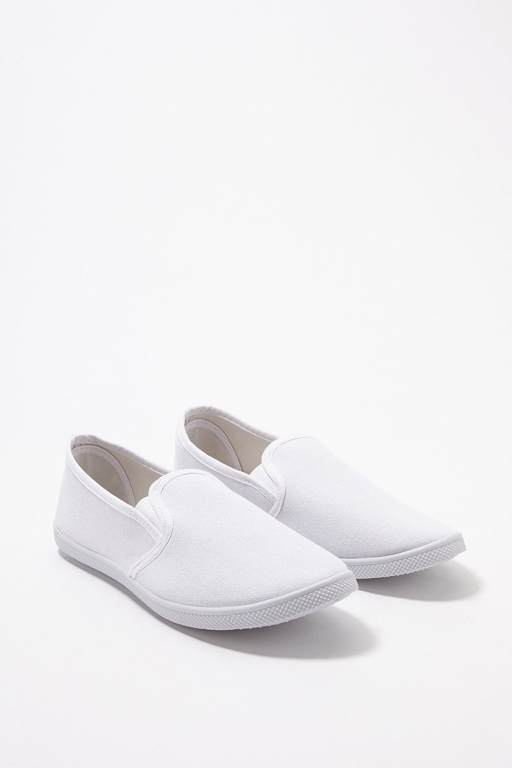Women Canvas Slip-On Sneakers White