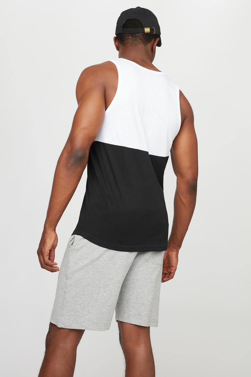 Men Colour Block Tank White