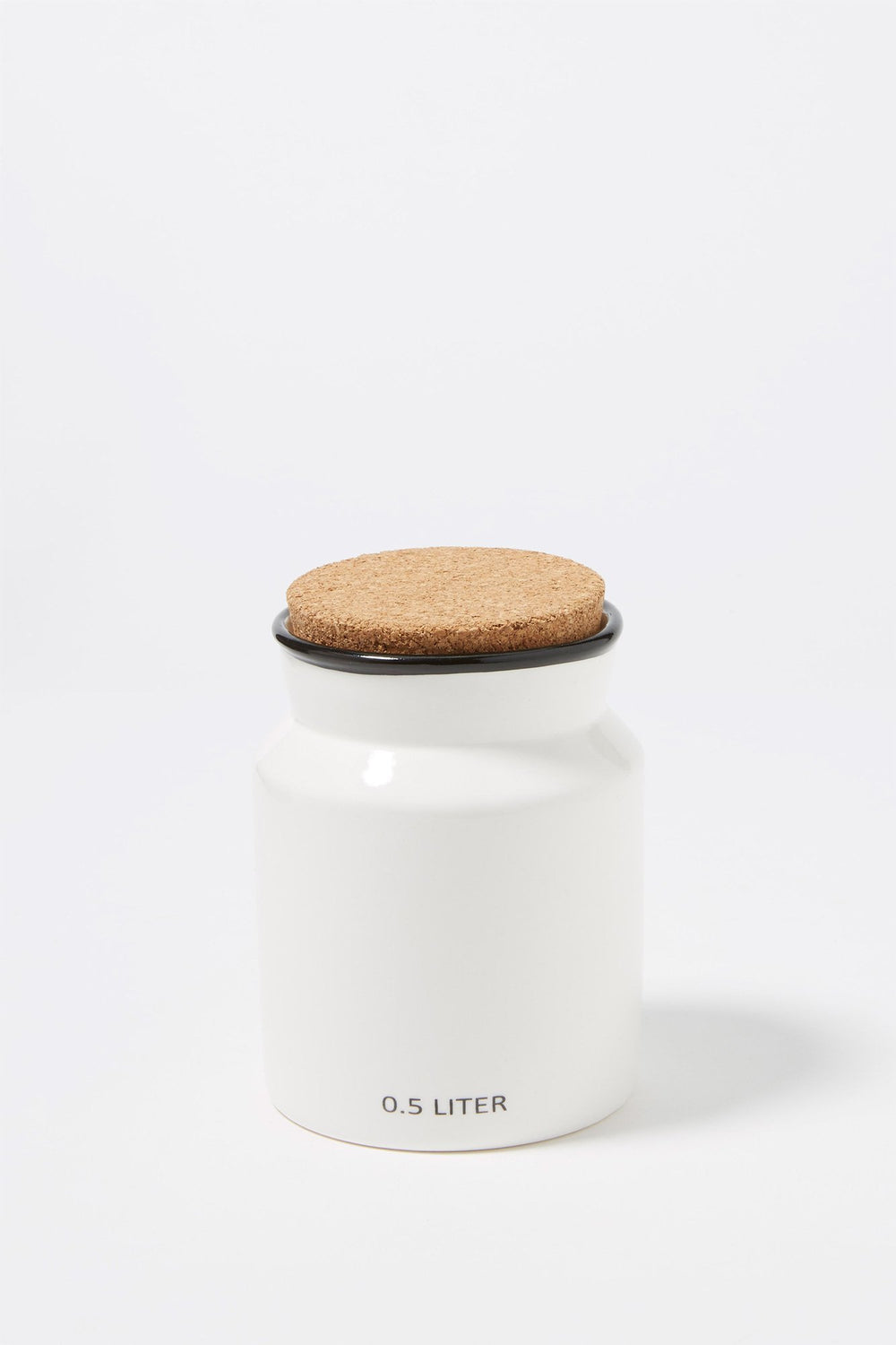 Women Cork Top Glass Canister White