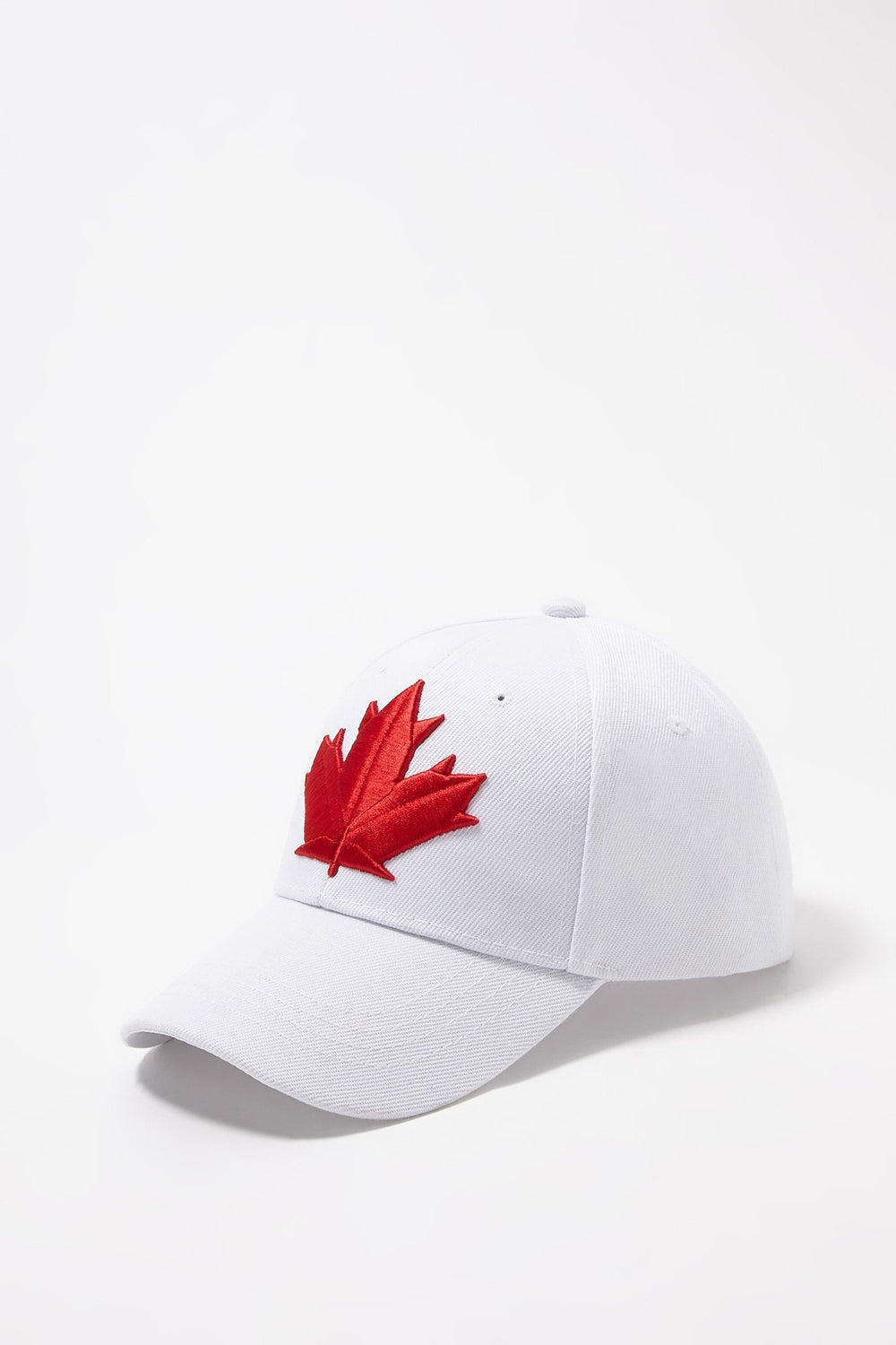 Women Embroidered Canada Maple Leaf Dad Cap White