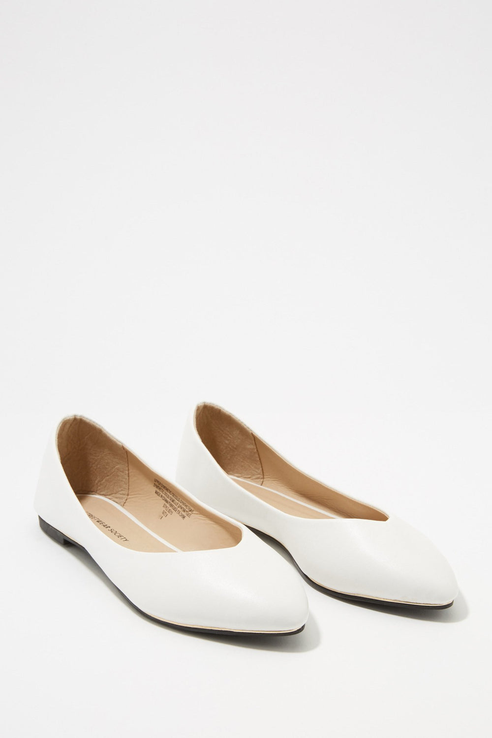 Women Faux-Leather Basic Slip-On Ballet Flat White