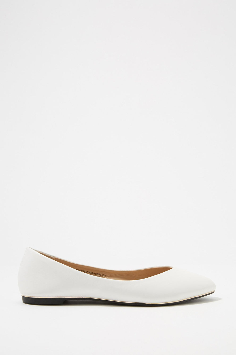 Women Faux-Leather Basic Slip-On Ballet Flat White
