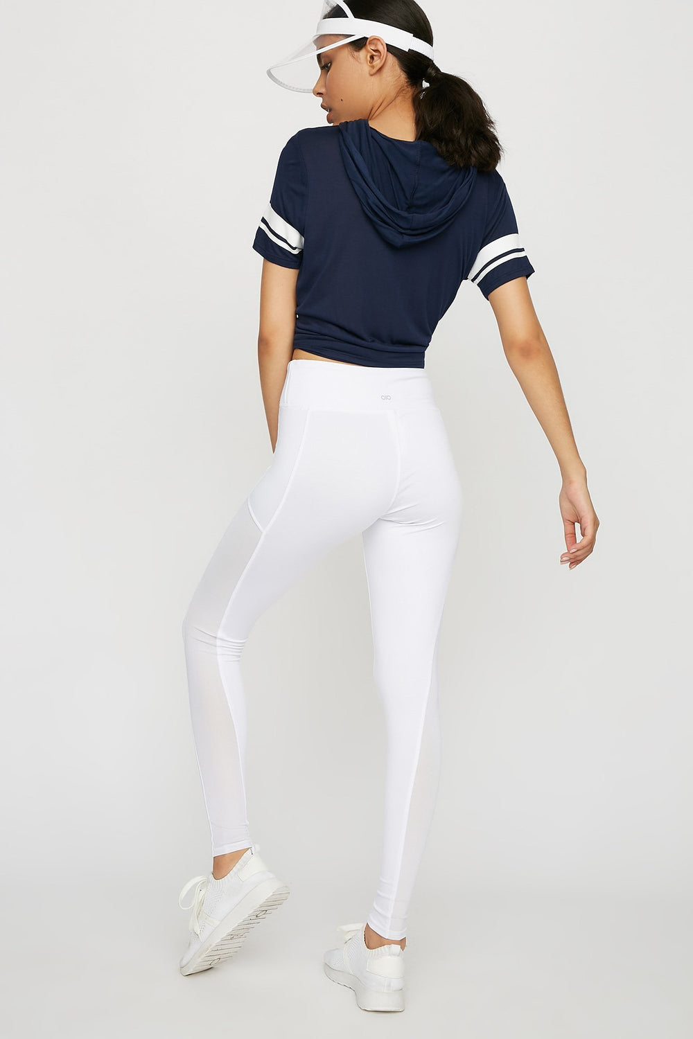 Women High-Rise White Mesh Energy Active Legging White