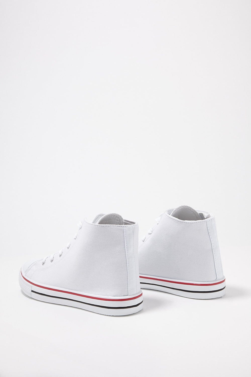 Women High-Top Canvas Lace-Up Sneakers White