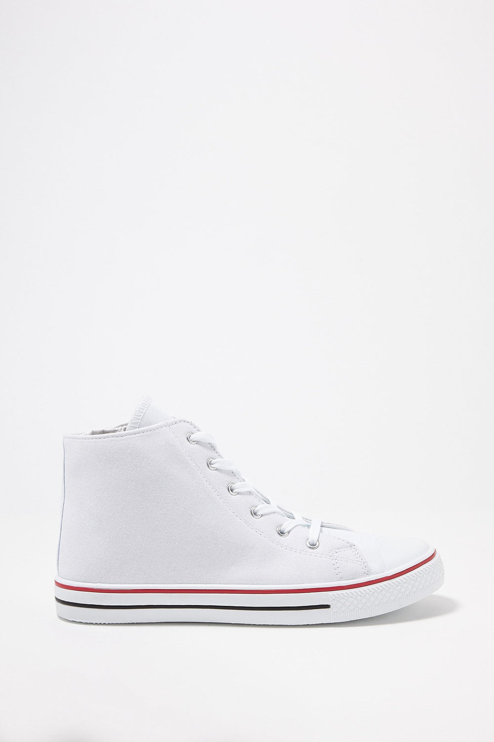 Women High-Top Canvas Lace-Up Sneakers White