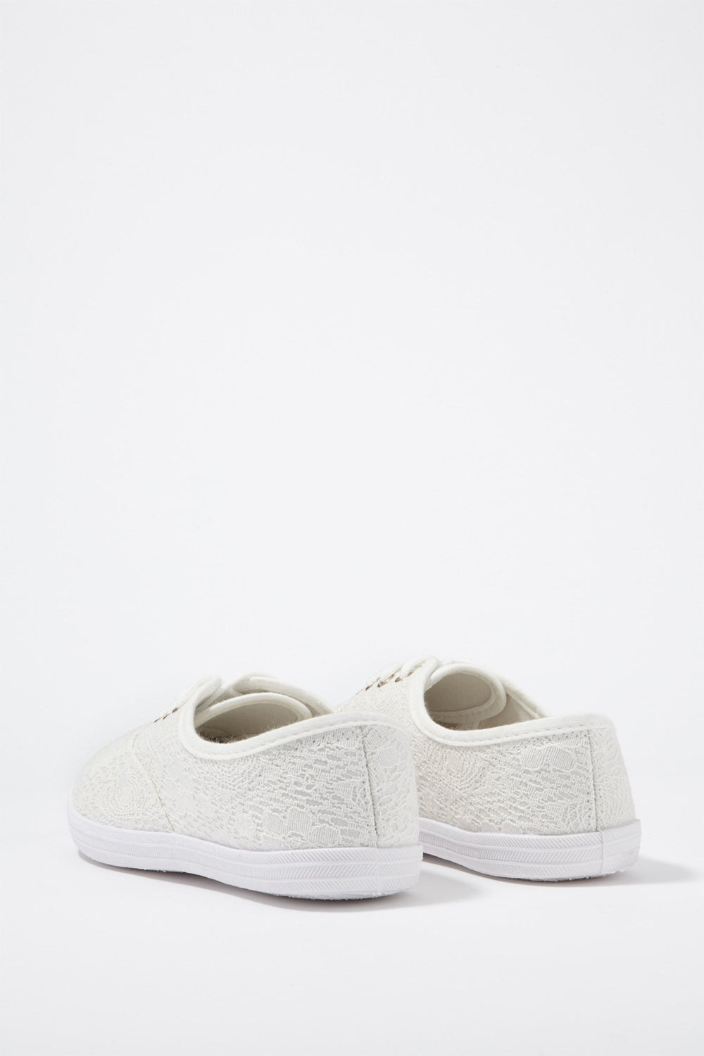 Women Lace Floral Lace-Up Sneaker White