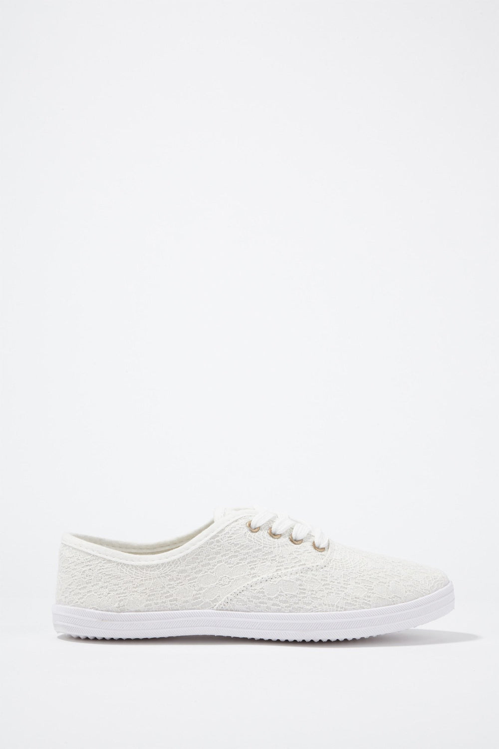 Women Lace Floral Lace-Up Sneaker White