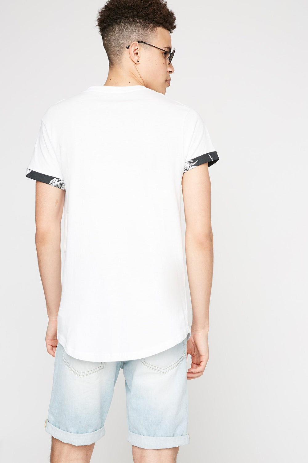 Men Palm Tree Pocket Graphic T-Shirt White